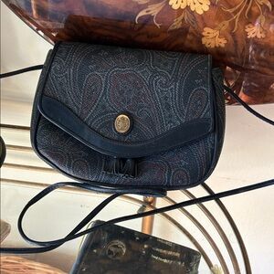 Liz Claiborne Leather Elegant Black and Gray Crossbody Bag